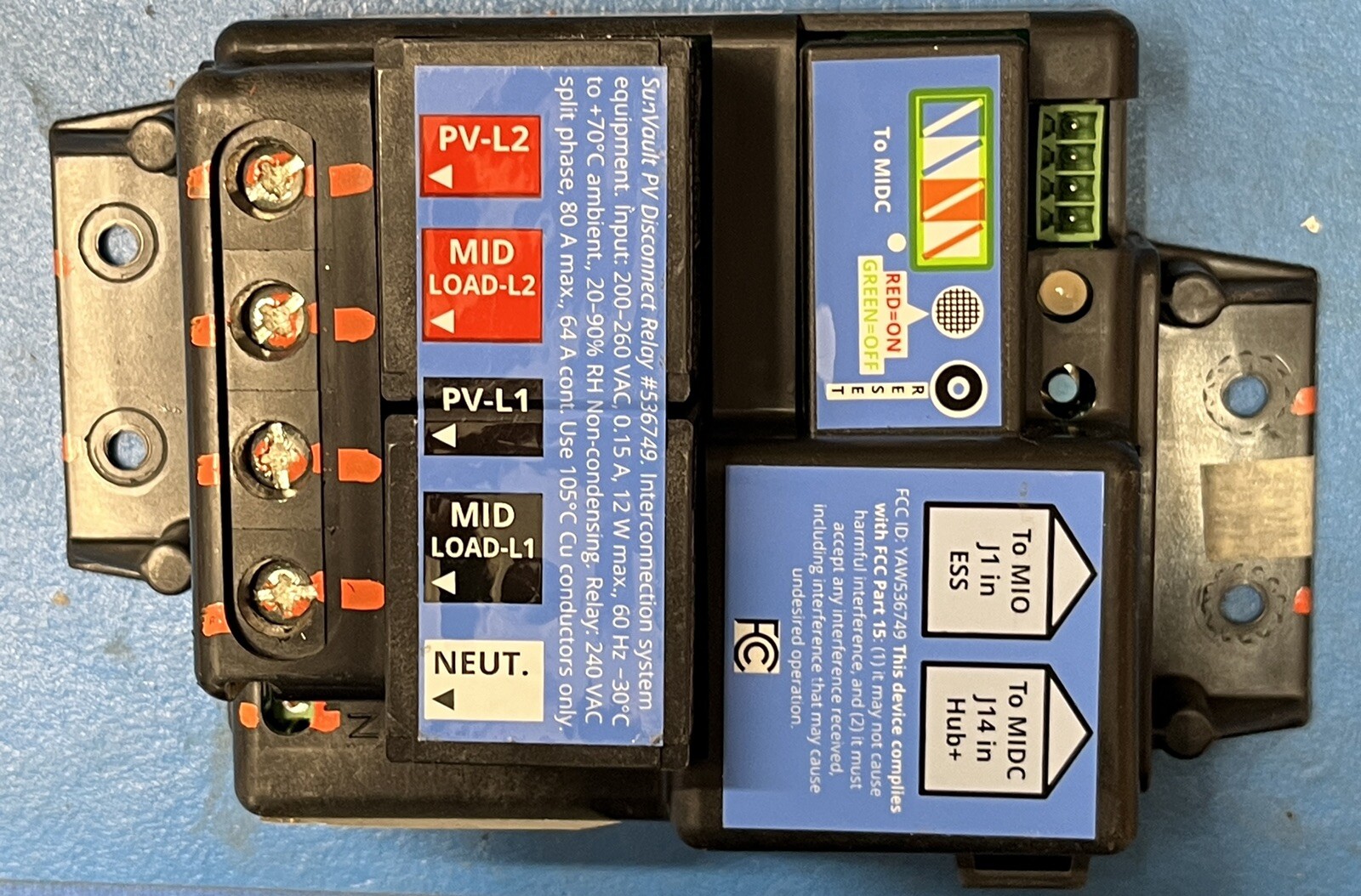 Panasonic- SunVaultPV Disconnect Relay #536749 Interconnection system