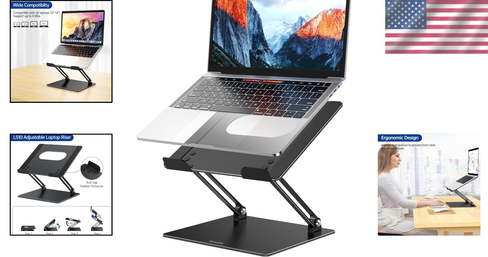 Adjustable Notebook Tablet Stand - Portable Laptop Riser