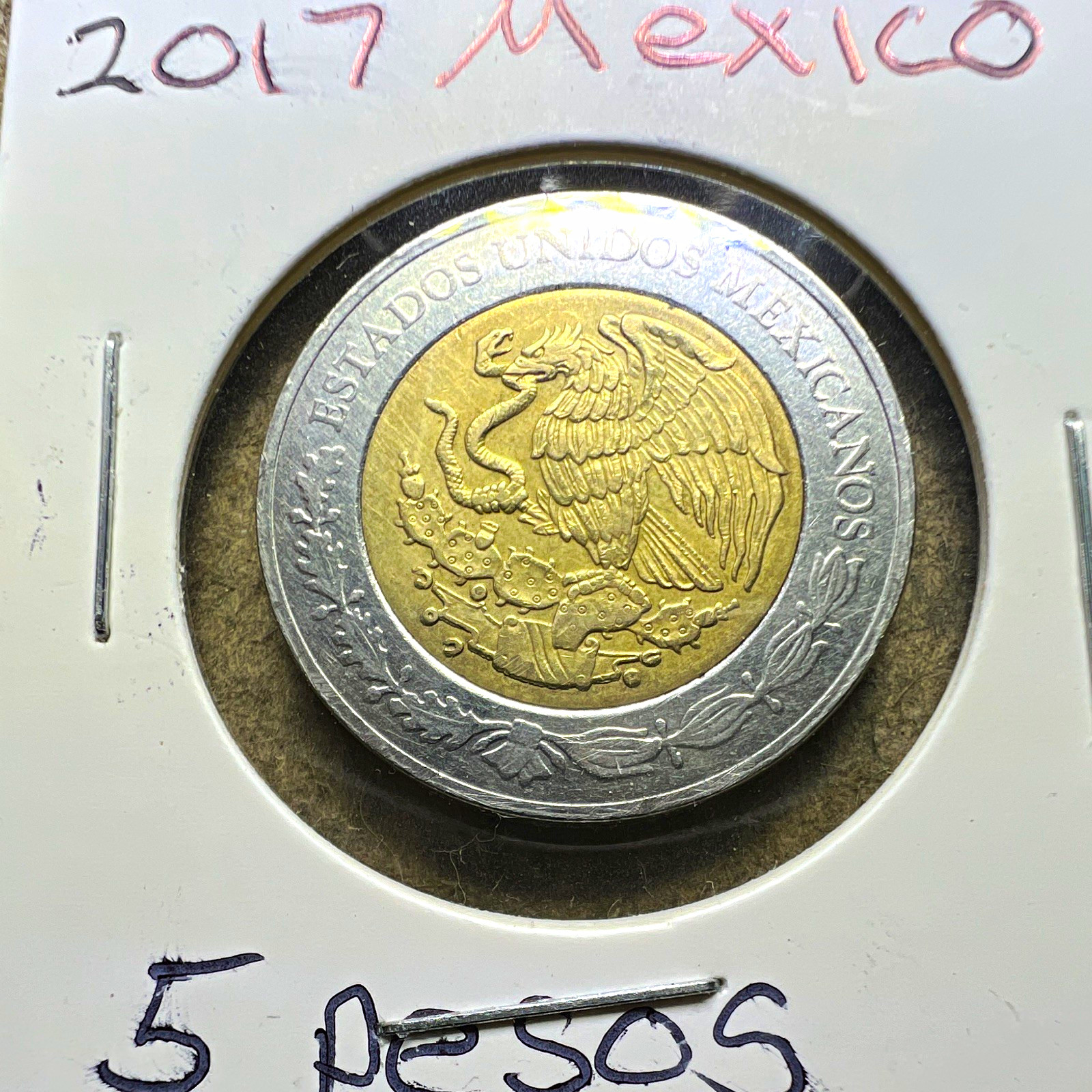 Mexico 5 Pesos Coin 2017 Bi-Metallic KM#901 Modern Era Mexico (1905-Now)