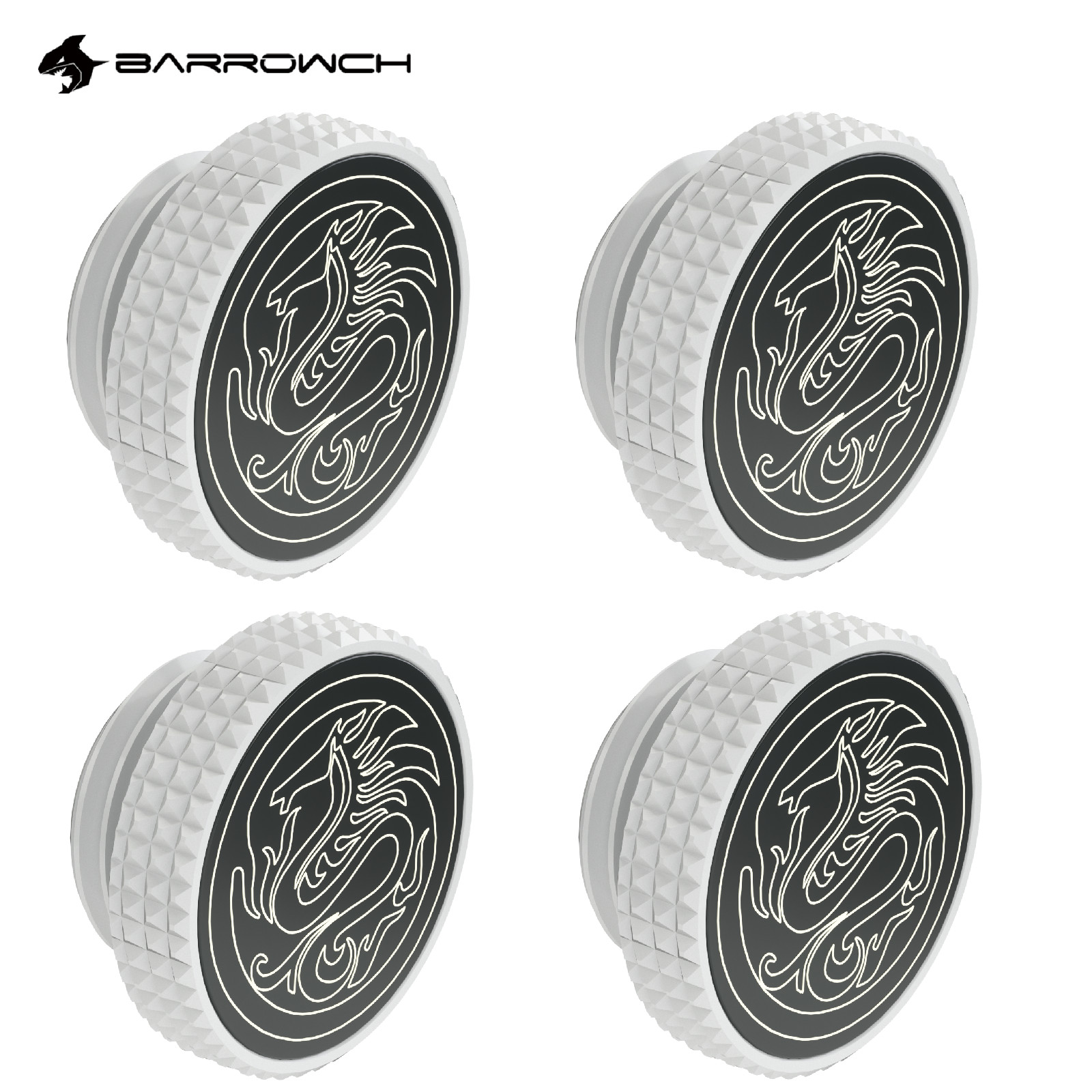 Barrow BarrowCH G1/4" Stop Plug Fitting Special Edition Pegasus White , 4 Pack