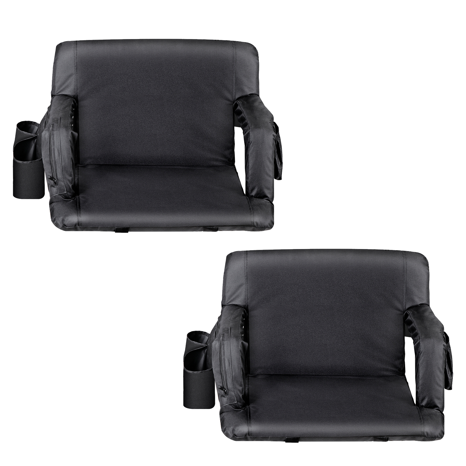 2X Stadium Seat Chair Heated Wide 21" Reclining Bleacher Seat Backrest Armrests