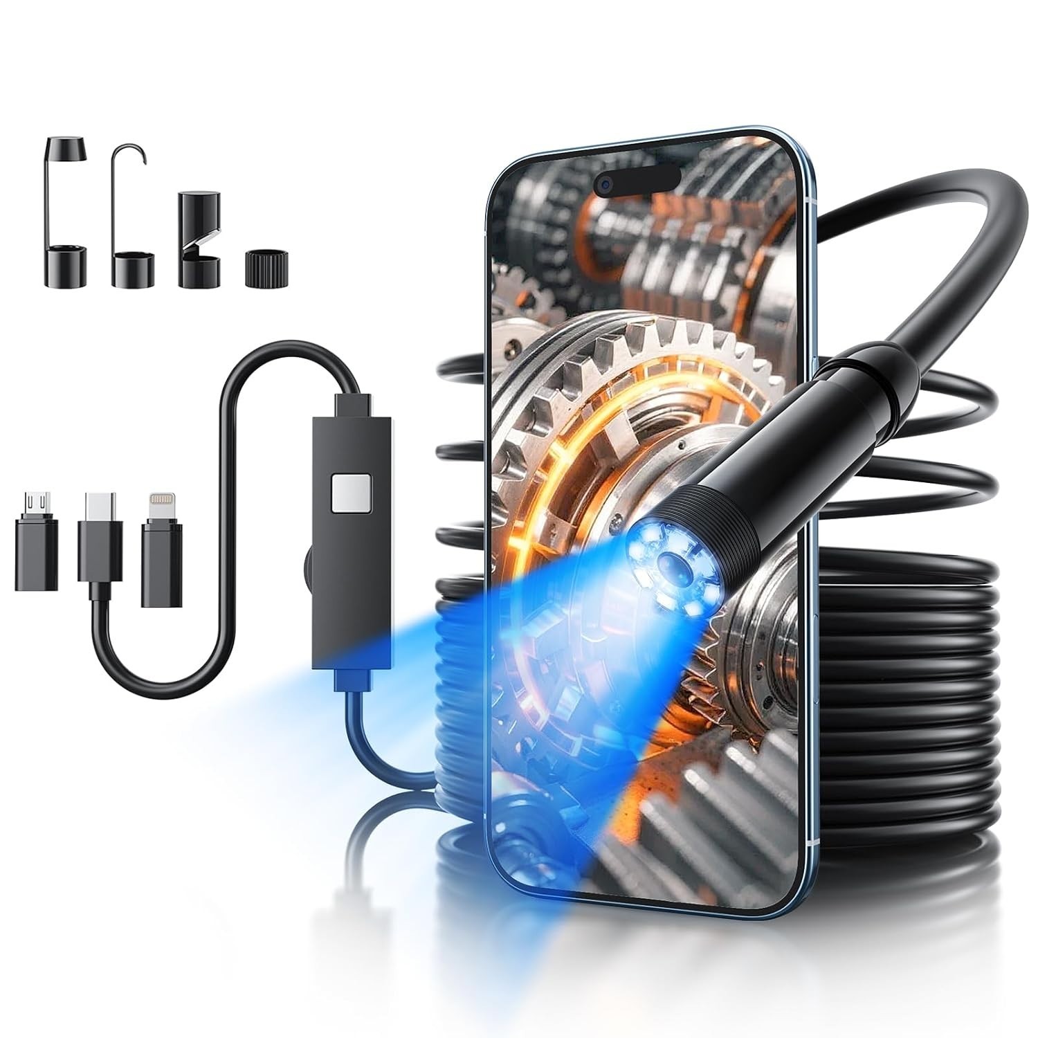 Pipe Inspection Camera Endoscope Video Sewer Drain Cleaner Waterproof Snake USB
