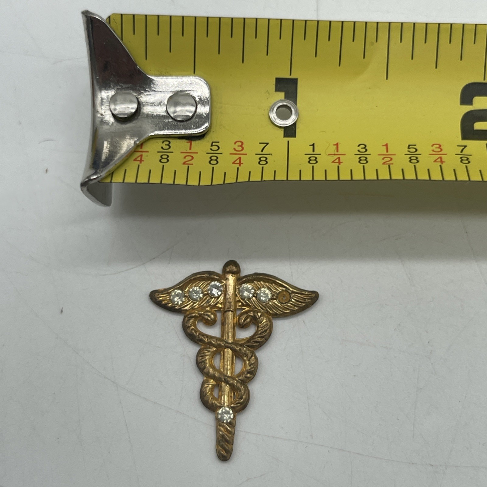 U.S. Military Homefront Sweetheart Medical Corps Rhinestone Painted Pin No Back