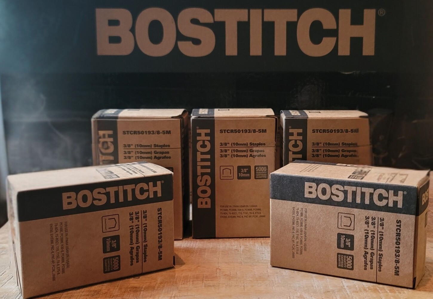 STCR5019 3/8-5M BOSTITCH Staples, 5 Boxes, 5,000 per Box, (25,000 Staples)