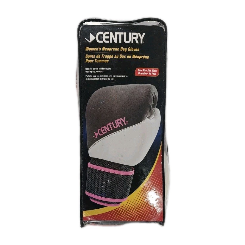 CENTURY Womens Cardio Kickboxing Neoprene Bag Gloves Pink / Gray - BRAND NEW