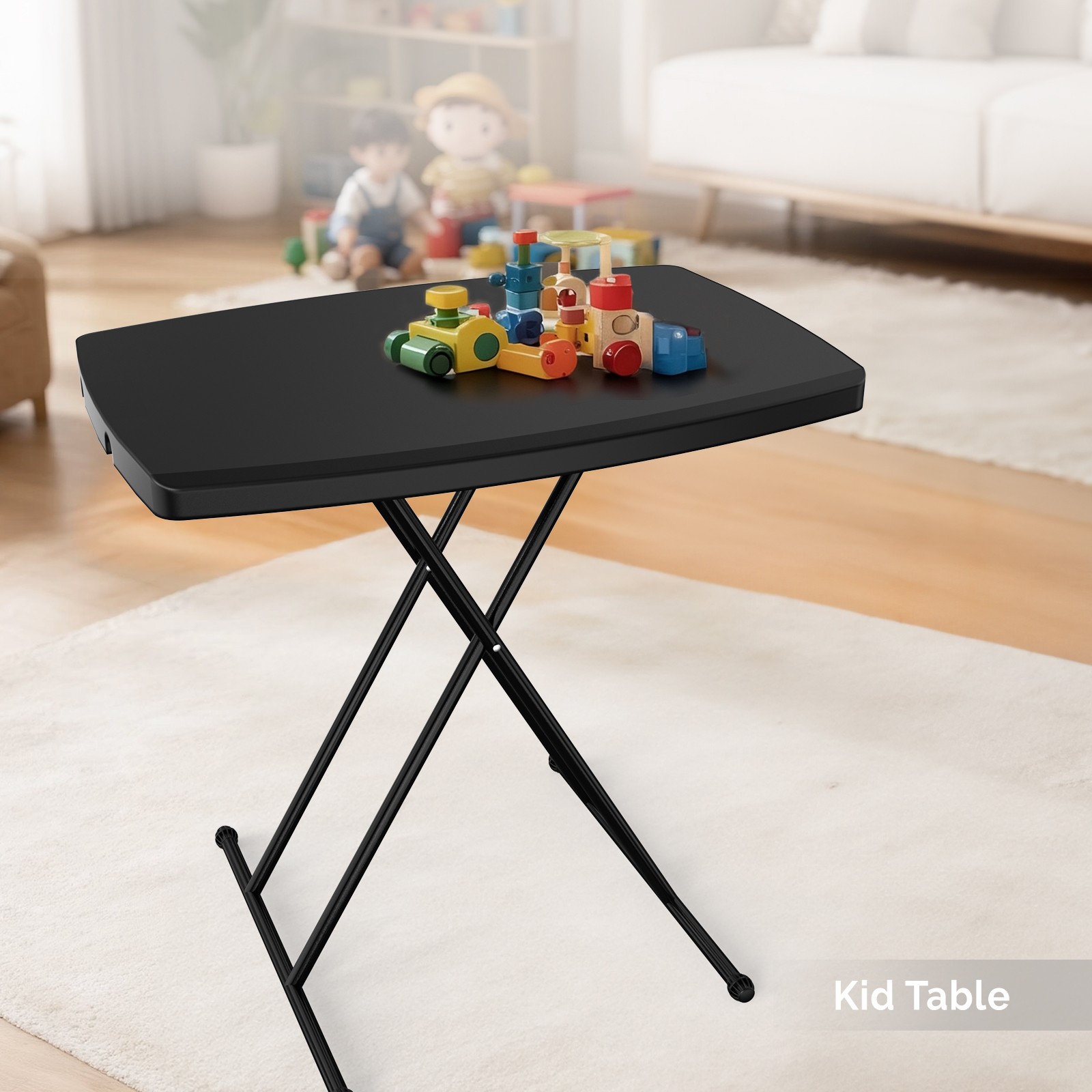 30in Folding Table Portable for Dining w8 Adjustable Height for Indoor/Outdoor
