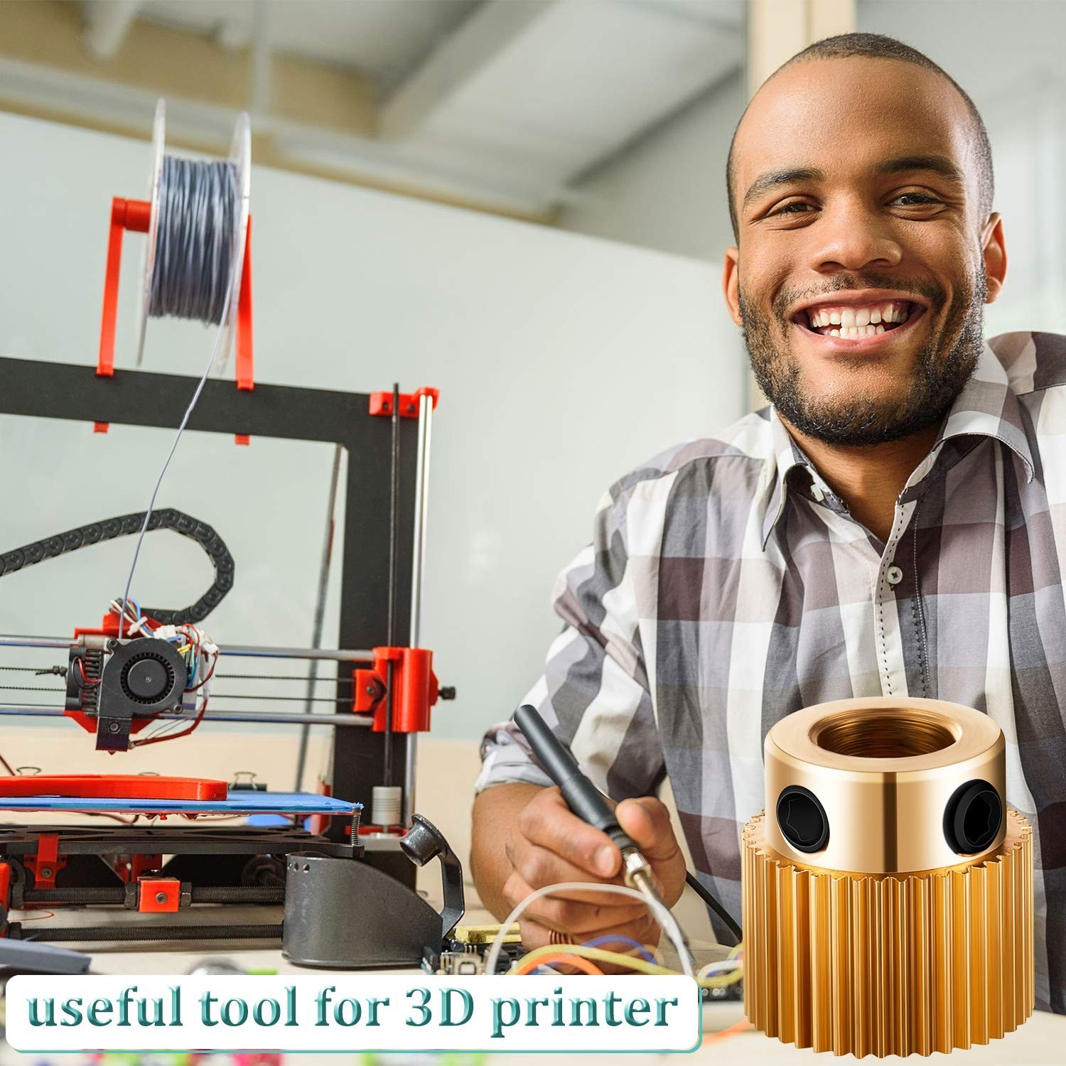 10 Pack Compact 40 Teeth Brass Extruder Gears - Boost 3D Print Performance