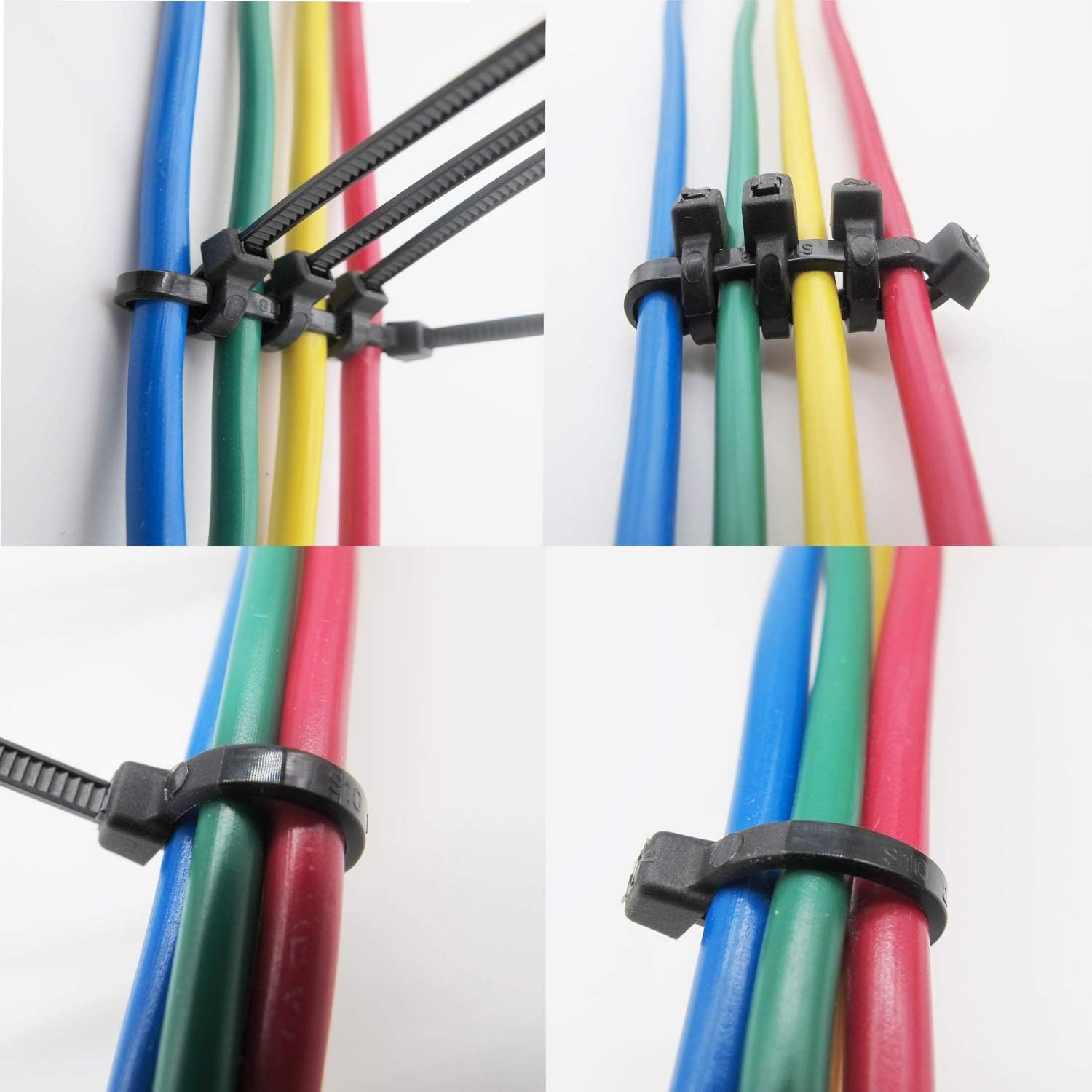 Black Zip Ties 6 Inch 40 Lbs UV resistant Cable Ties 100 Pack | Self-locking,...