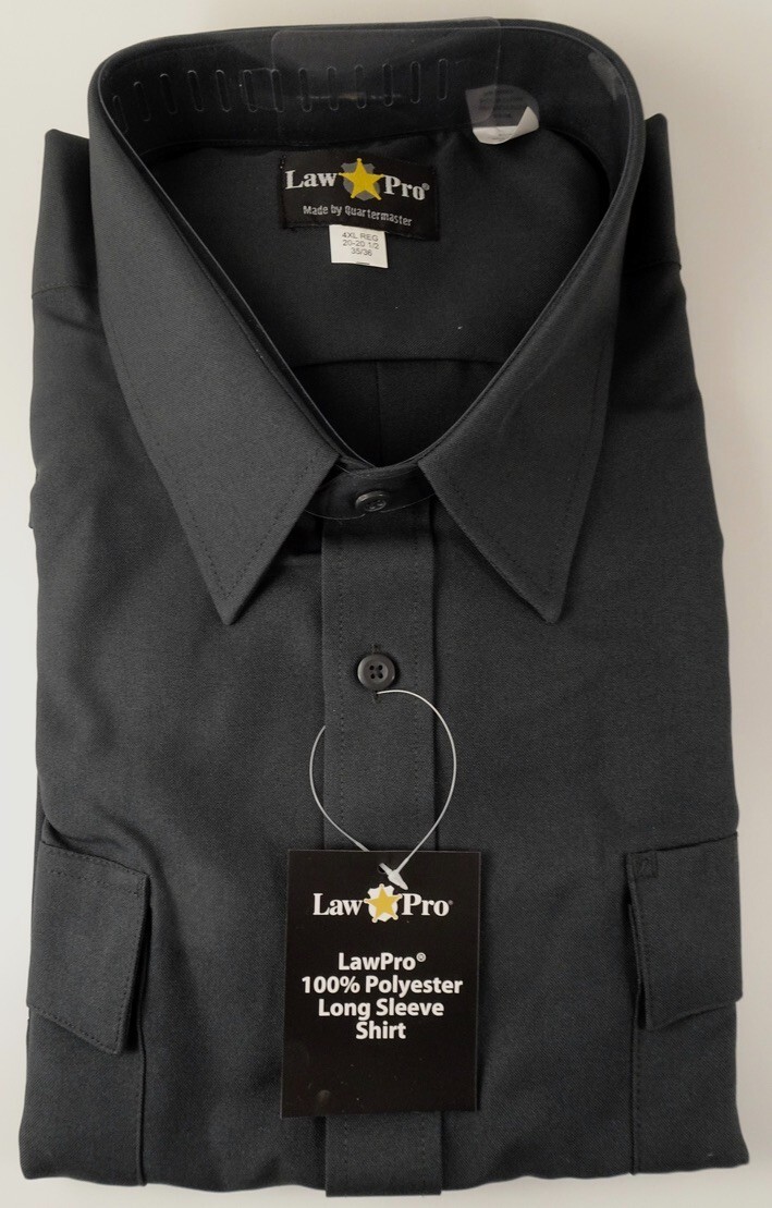 LawPro 100% Polyester Long Sleeve Shirt, SG108, Slate Grey, 4XL REG, 20-20 1/2