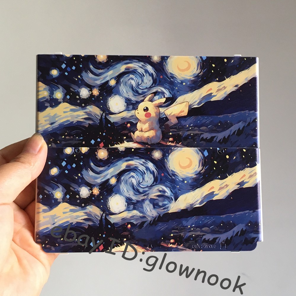 Pokemon Pikachu Starry Night Van Gogh Art  Housing Shell For Nintendo New 3DS