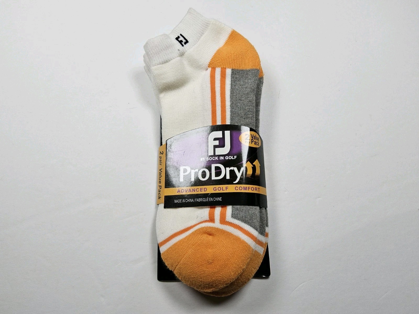 FootJoy Men's ProDry Advanced Golf Comfort Socks Cushioned 2 Pairs Ankle Sz 7-12