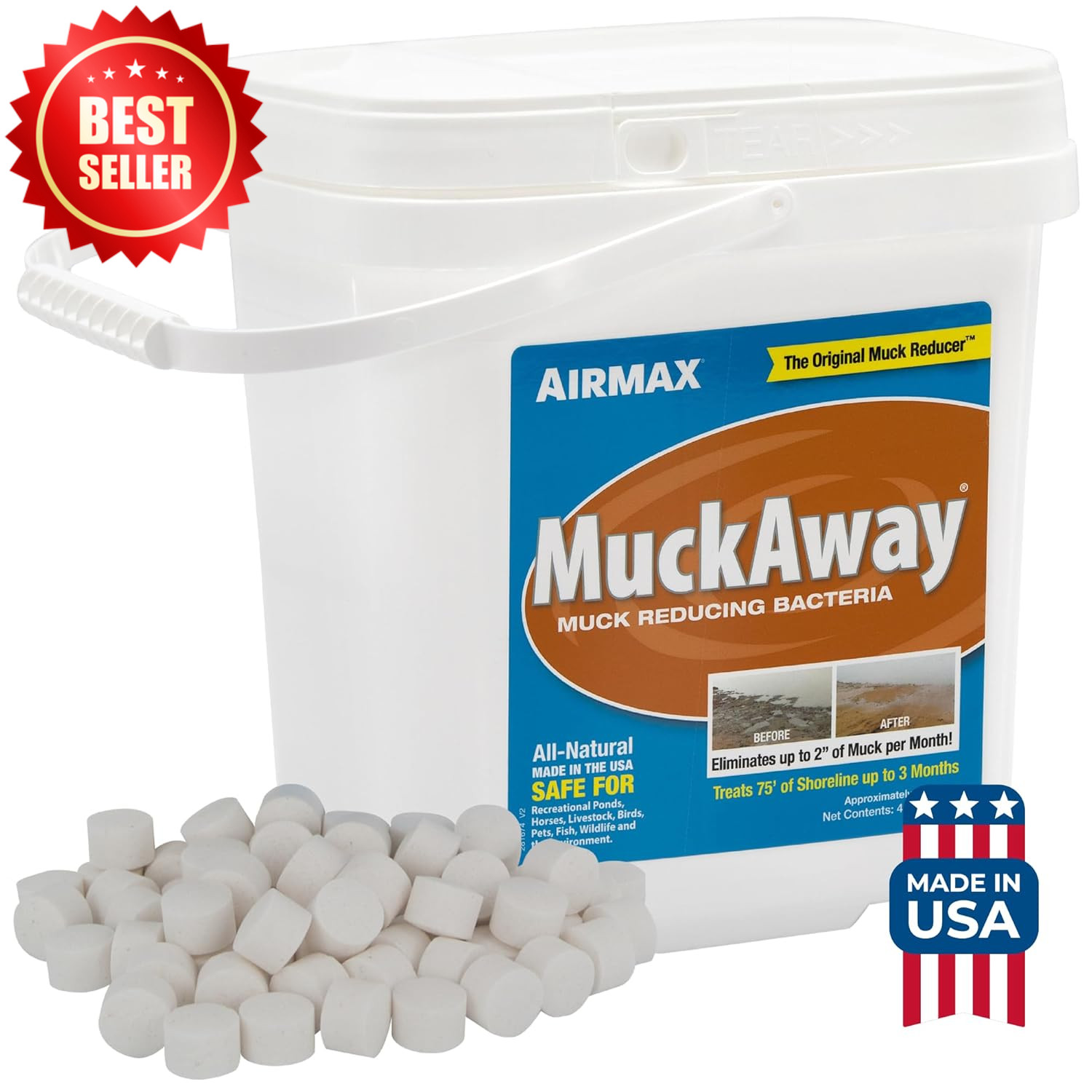 Muckaway Pond Lake Bacteria Sludge Odor Solution Enzyme Tablets US