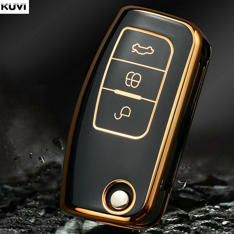 Fashion Car Flip Key Case Cover Shell Fob For Ford Mondeo Galaxy Ecosport Kuga