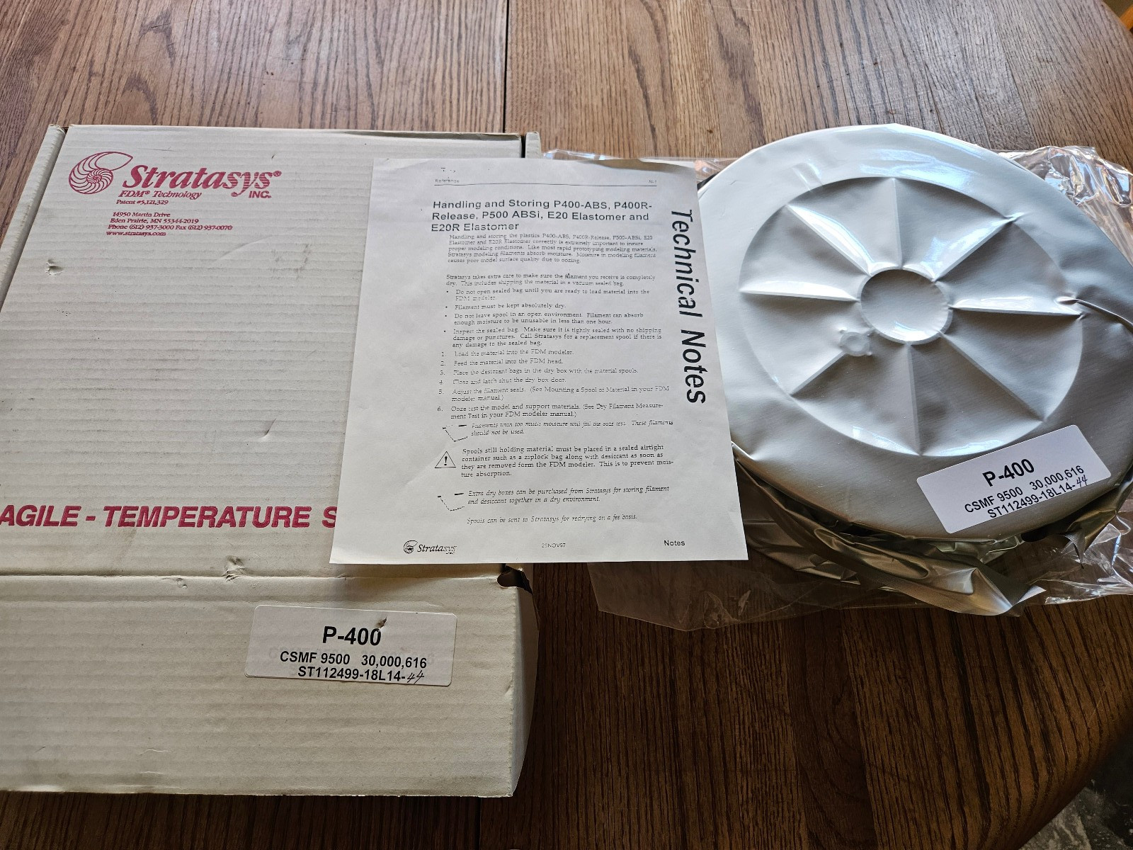 Stratasys 3D Printer Filament ABS P-400 ST112499-1844-(44) Factory Sealed