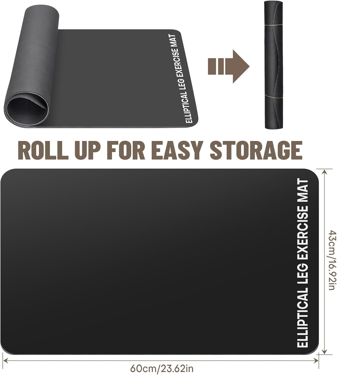 Under Desk Elliptical Mat - Non-Slip Exercise Equient for Bike,