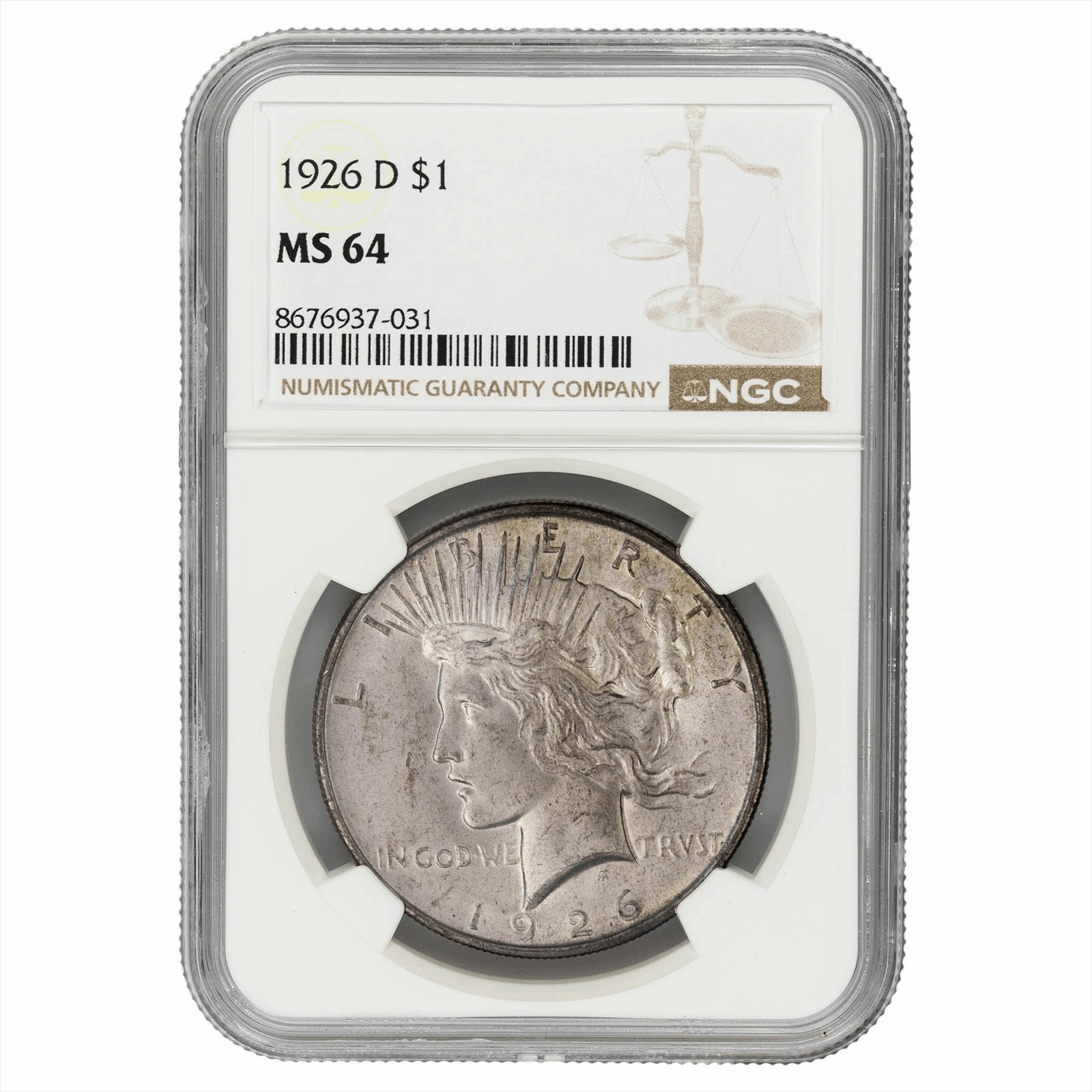 1926D Silver Peace Dollar $1 NGC MS 64