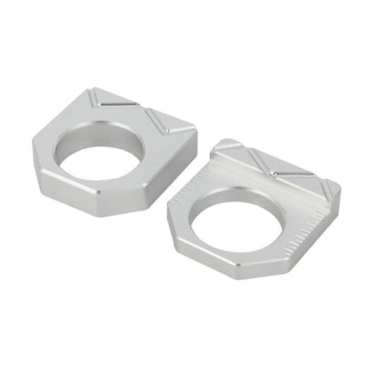 Motorcycle Rear Axle Block 2pcs Chain Adjuster Tensioner Swingarm Spool white