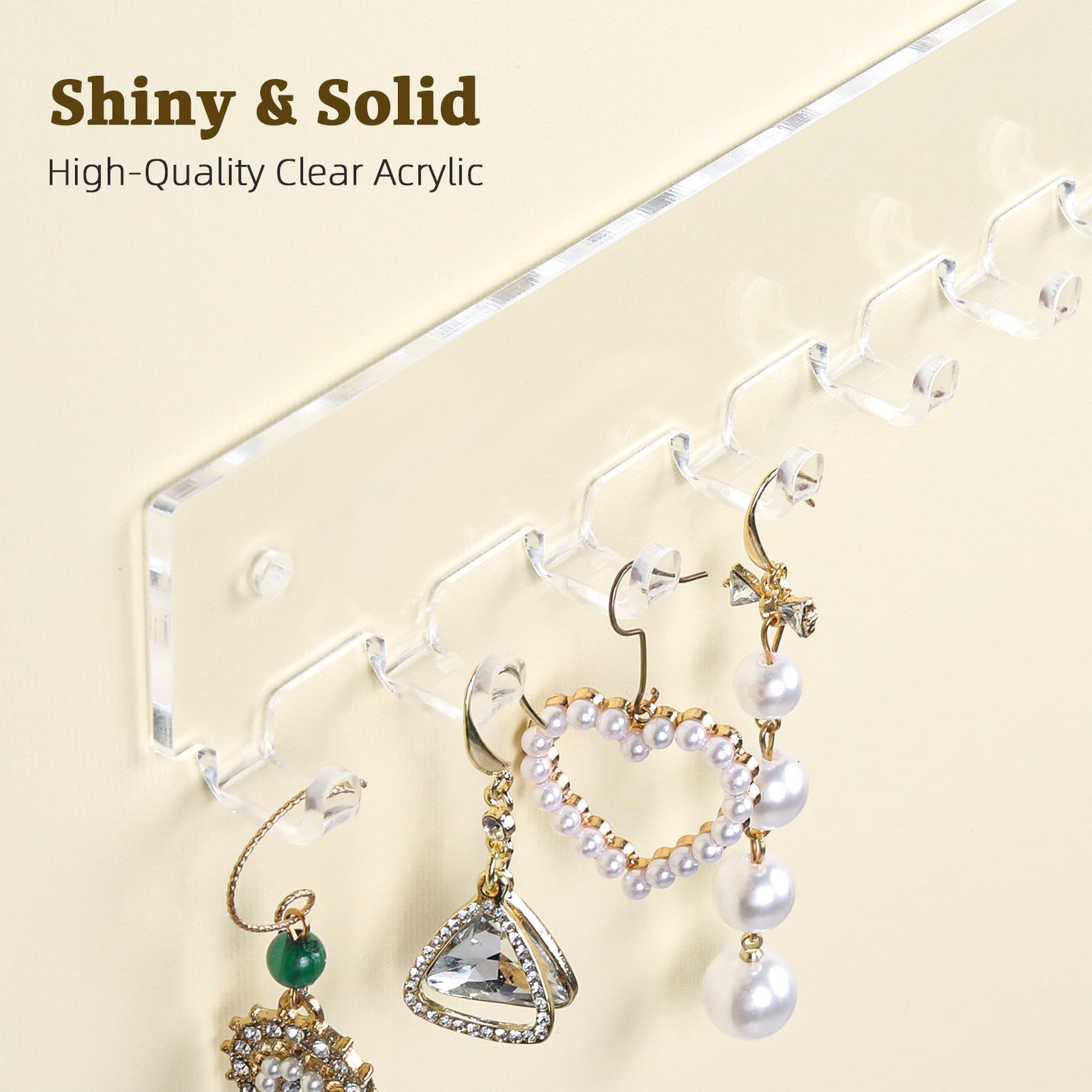 milylove Acrylic Necklace Holder 2 Pack Wall Mounted Clear 11.8" 2pcs