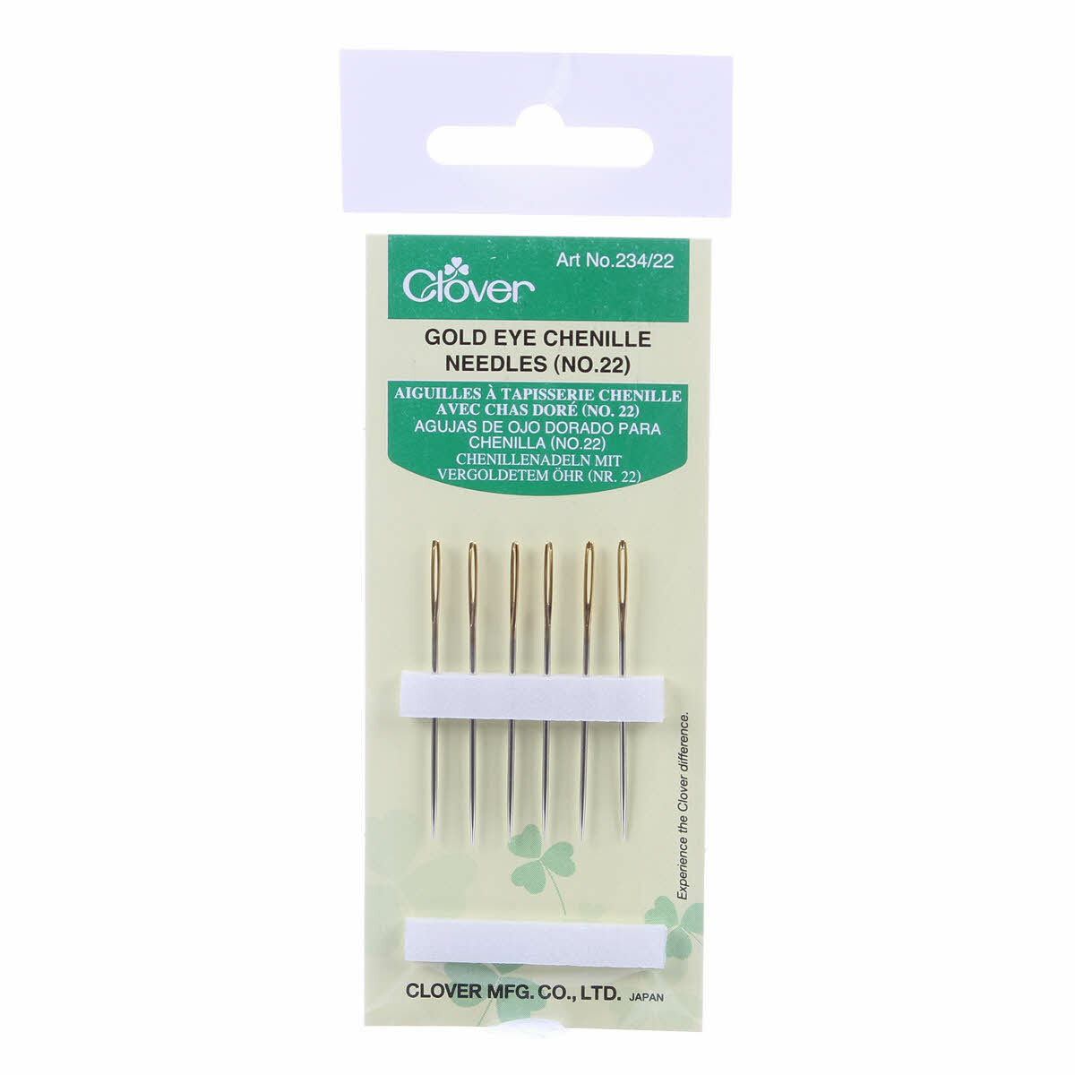 Clover Gold Eye Chenille Needles Size 22 6ct