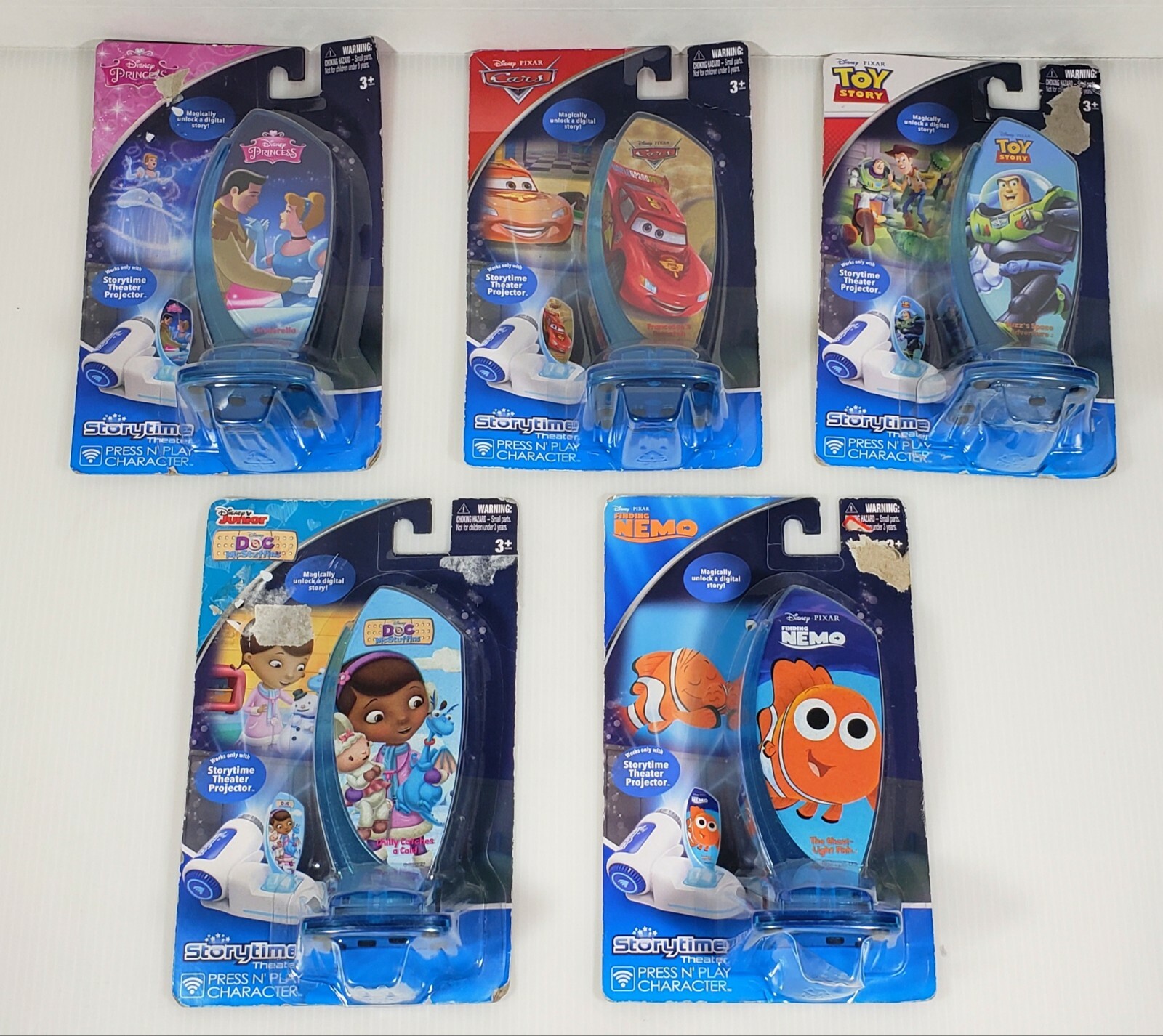 Disney Storytime Theater, Press and Play Character, 5 Item Lot, Buzz Cars Nemo