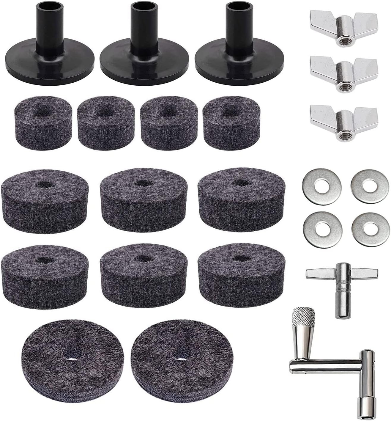 Set of 23 Pieces Cymbal Replacement Accessories Cymbal Stand Felts Hi-Hat