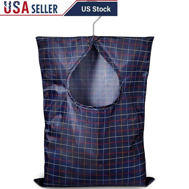 Clothespin Bag Holds 100 Pins Water-Repellent Durable Canvas W/ Hanging Hook New