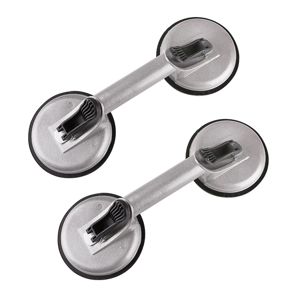 Heavy Duty Aluminum Double Handle Suction Cup Plate Professional Glass Puller