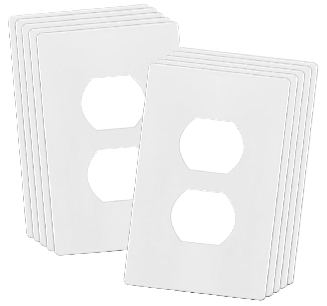 ENERLITES Screwless Duplex Wall Plate Covers, Child Safe,White 10 Pack (SI8821)