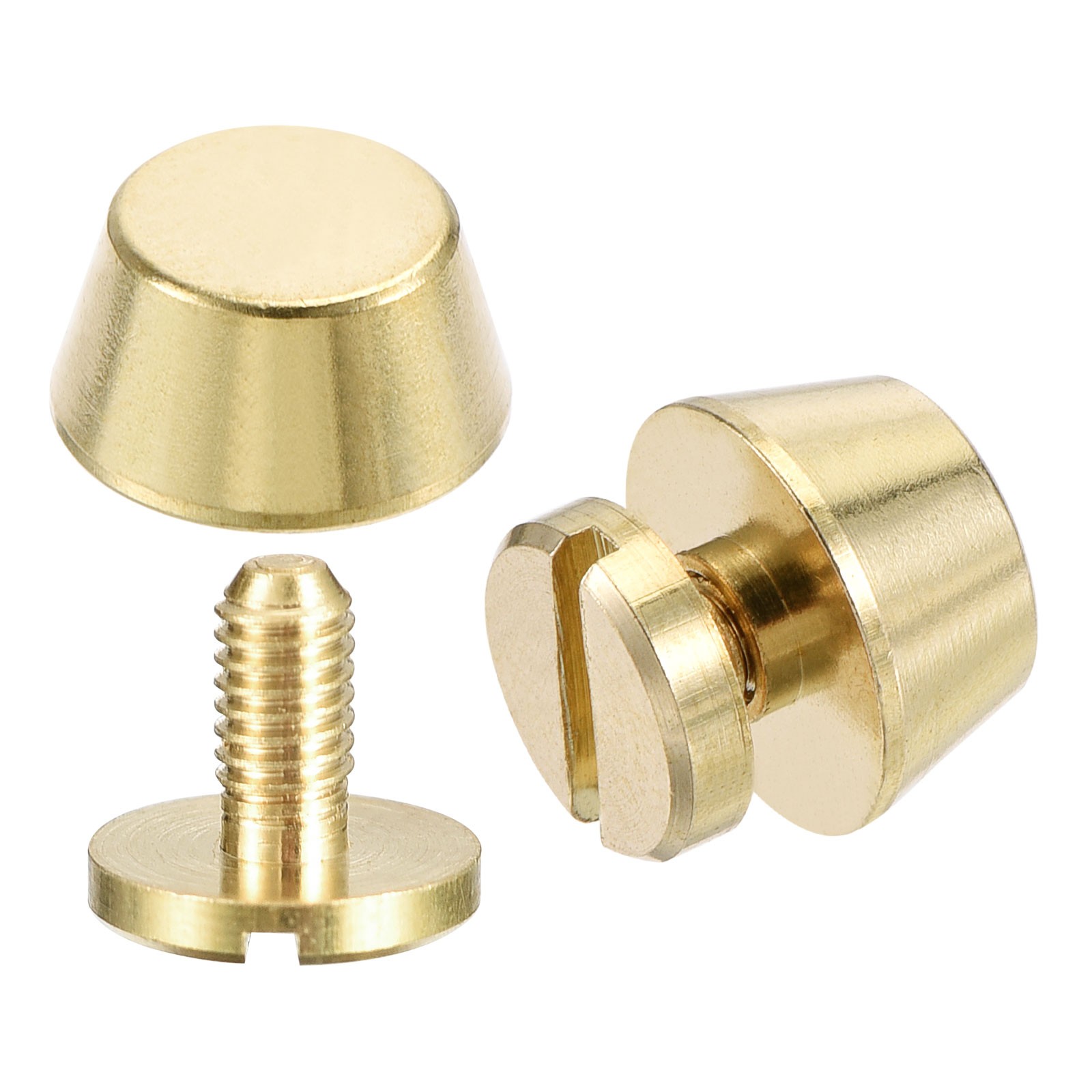 10x6mm Flat Studs Rivet Purse Handbag Feet Nails Brass Leather Craft DIY 8 Sets
