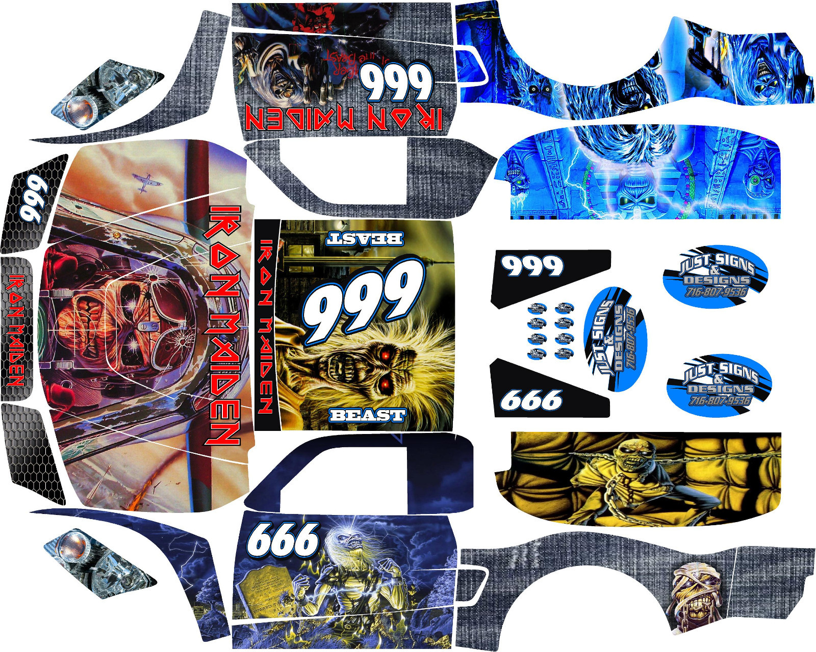 Losi 5ive T Music Themed  wrap decals stickers BIG FLEX ROVAN TEAM HOONAGE LOSI