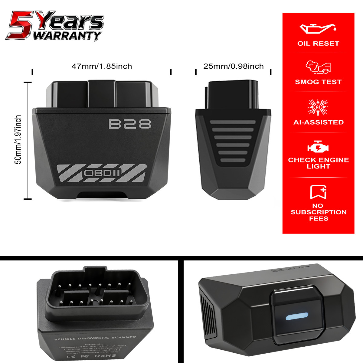 2026 B28 Bluetooth OBD2 Scanner  Diagnostic Tool Coding