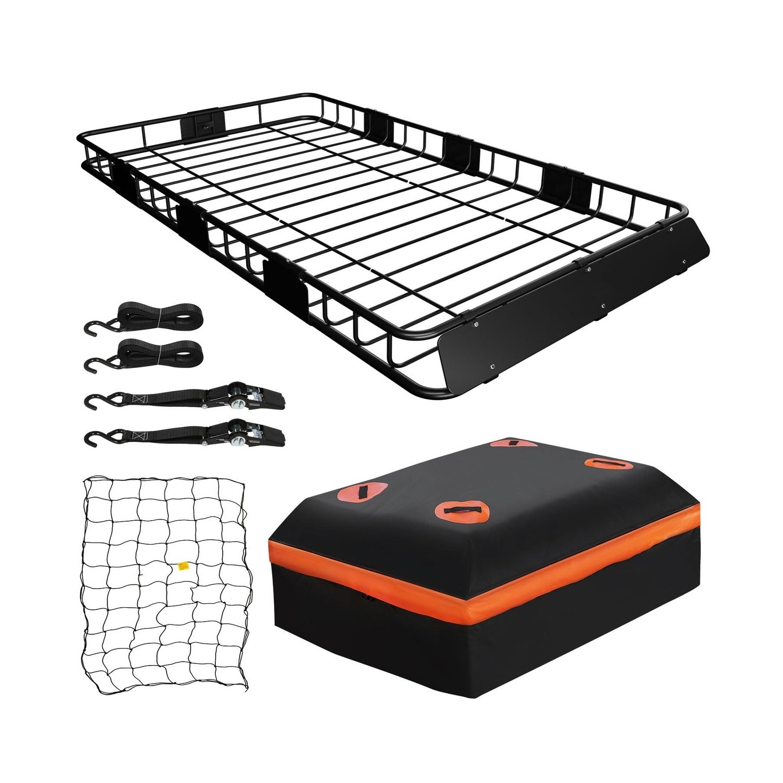 WEIZE 64" x 39" x 5" 200lb Heavy Duty Roof Rack Carrier Basket with Waterproo...