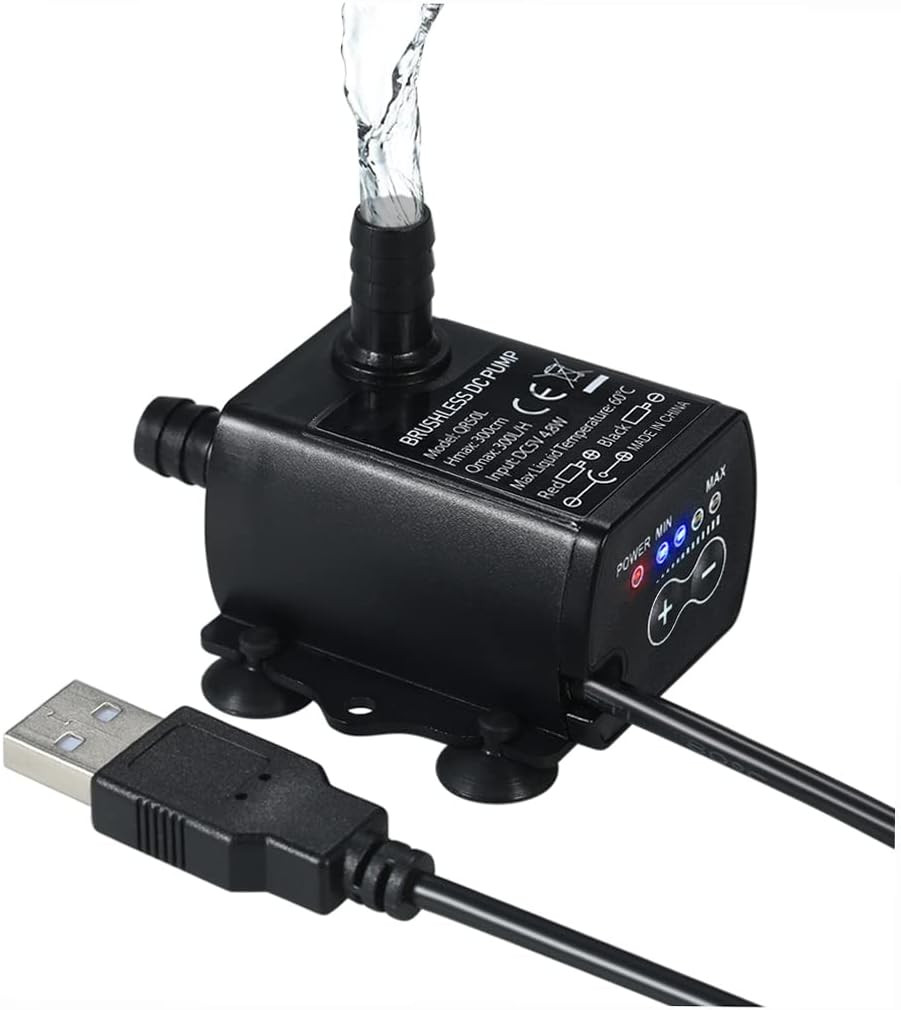 Decdeal Submersible Water Pump Aquarium Fountain with Flow Adjustment Function a