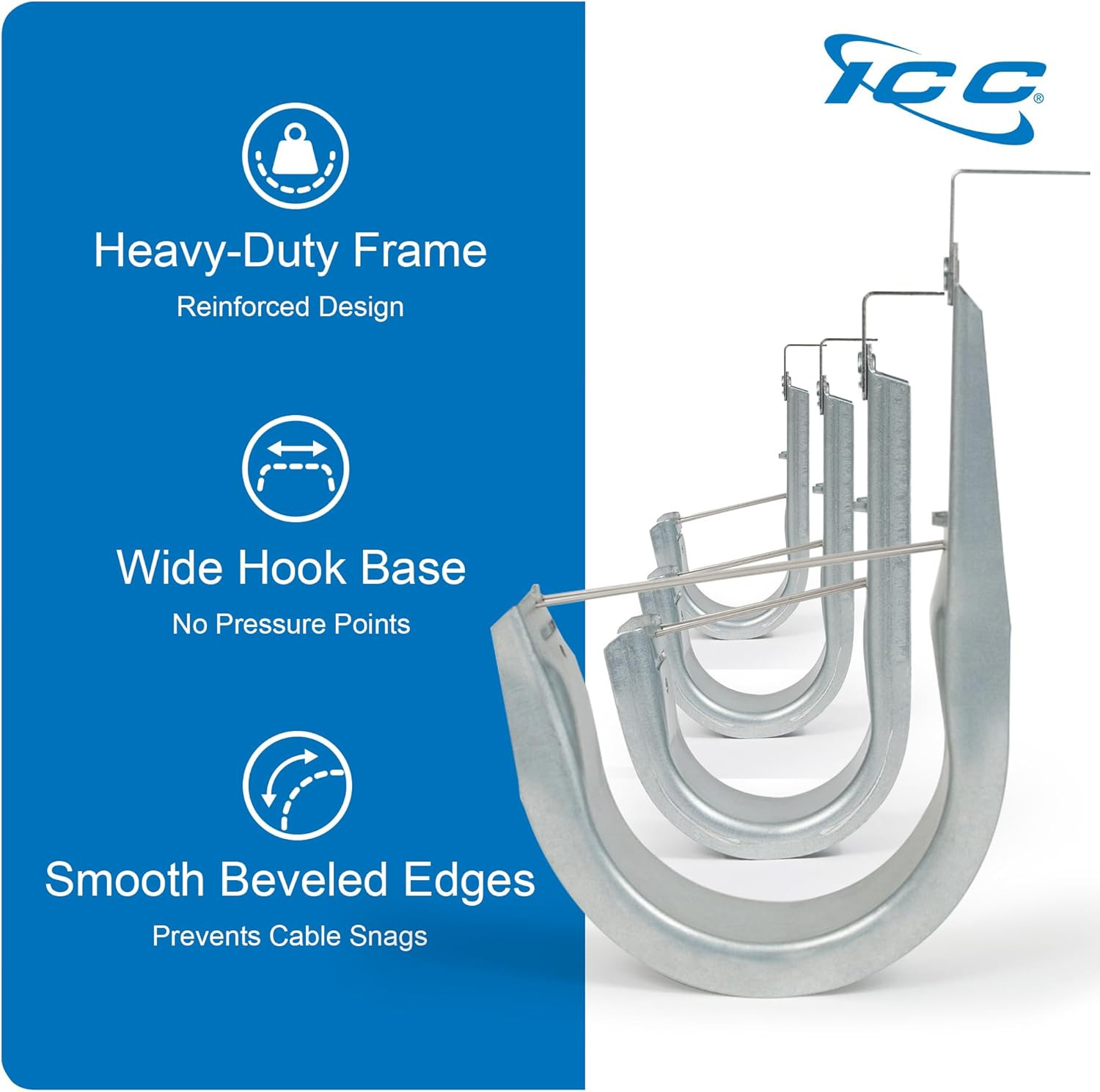 Galvanized Ceiling Mount J Hook 2” - 25 Pack Cable Management Clips