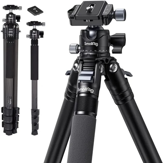 SmallRig Carbon Fiber Tripod Arca-Swiss Quick Release Plate AP-10 Max Load 12KG