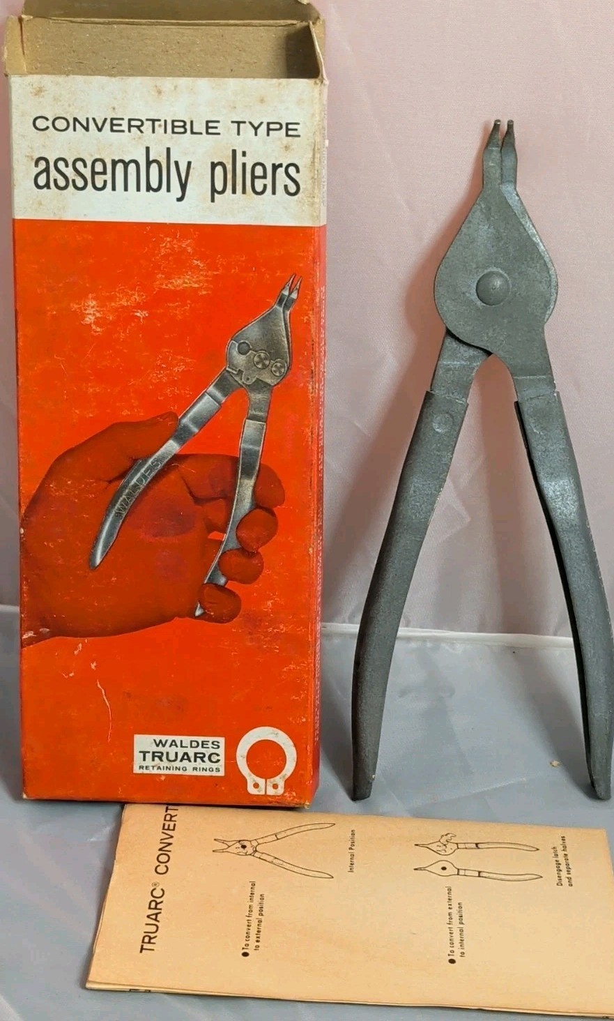 Sears Waldes Tru Arc Convertible Snap Ring Plier Set Pre Craftsman 1344 USA Nos