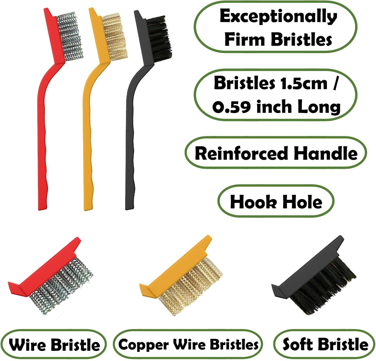 Crevice Cleaning Brush Set, Multi-Purpose Hard Bristle Brushes for Deep Clean...
