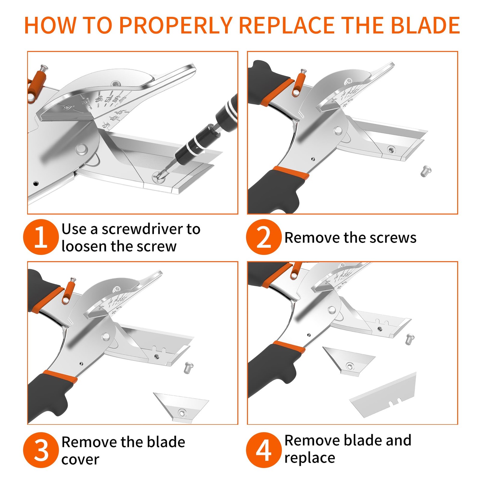 Multi-Angle Miter Shear Cutter with 10 Extra Blades, 45-135 Degree Adjustable...