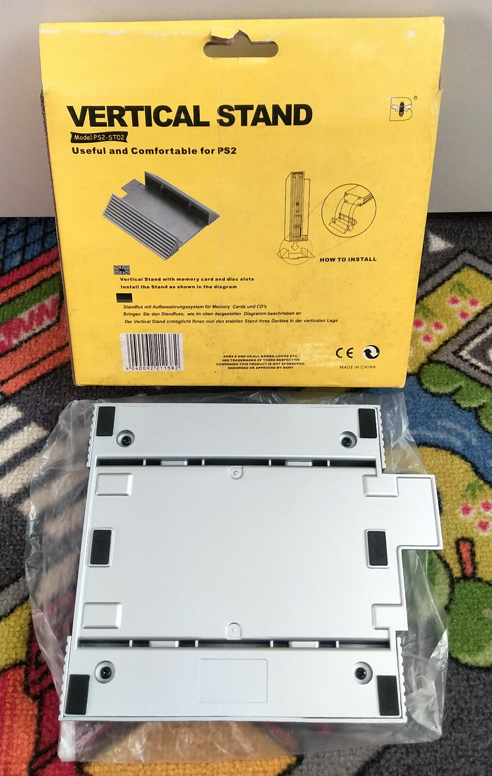vertical stand playstation 2 ps2 fat silver