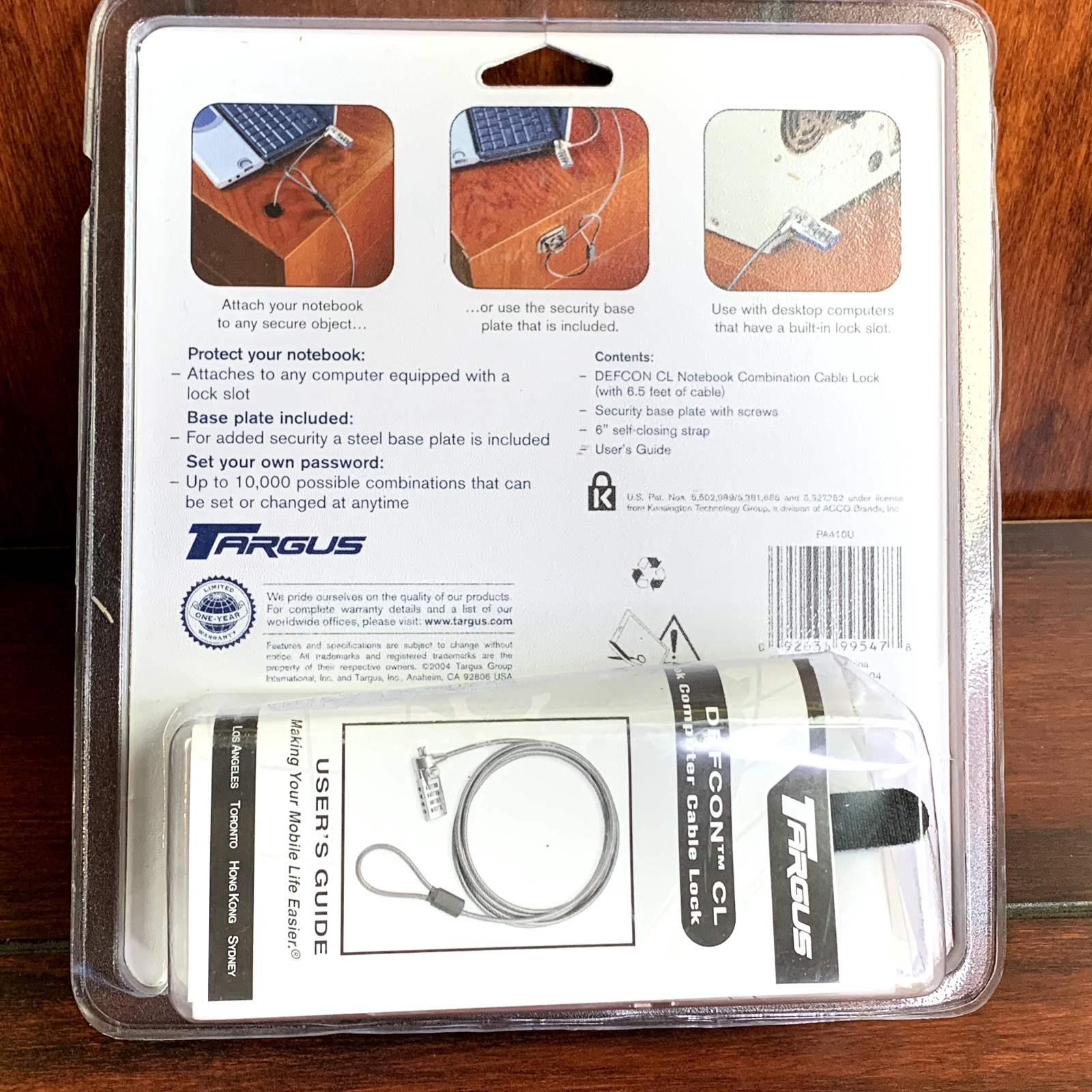 TARGUS DEFCON CL NOTEBOOK COMPUTER CABLE LOCK GALVANIZED STEEL PA410C