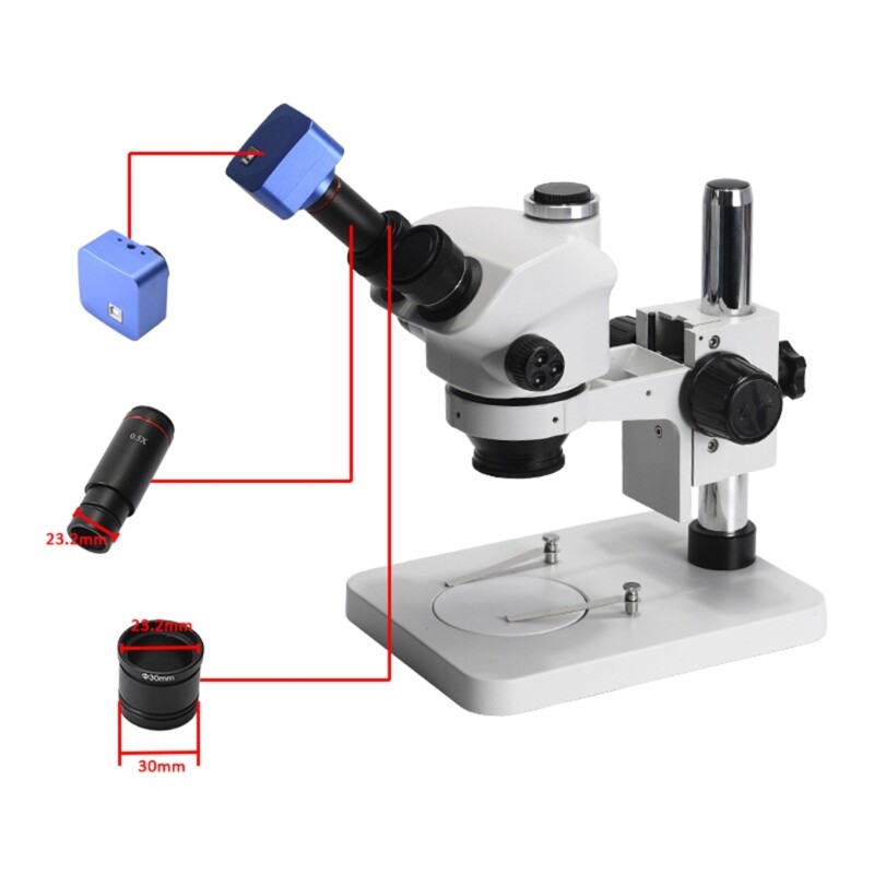 0.5X Magnification Monocular Zoom- C Mount Lens 23.2mm For Microscope Camera