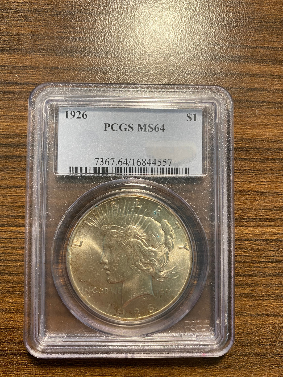 1926-P Peace Silver Dollar $1 PCGS MINT STATE 64 MS 64 Type 2, Low Relief