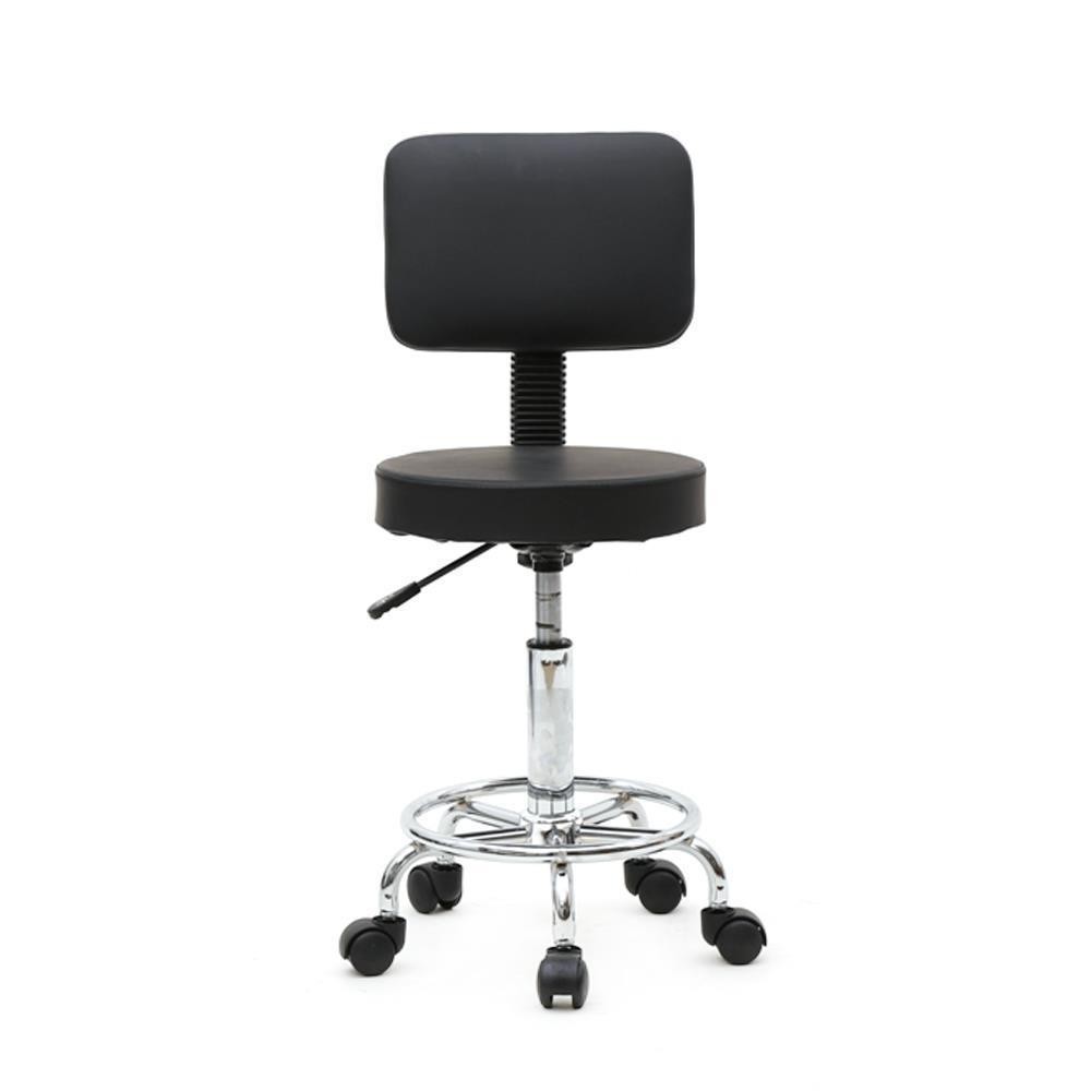 Adjustable Rolling Stool with Backrest 360° Swivel Spa Salon Tattoo Stool Chair
