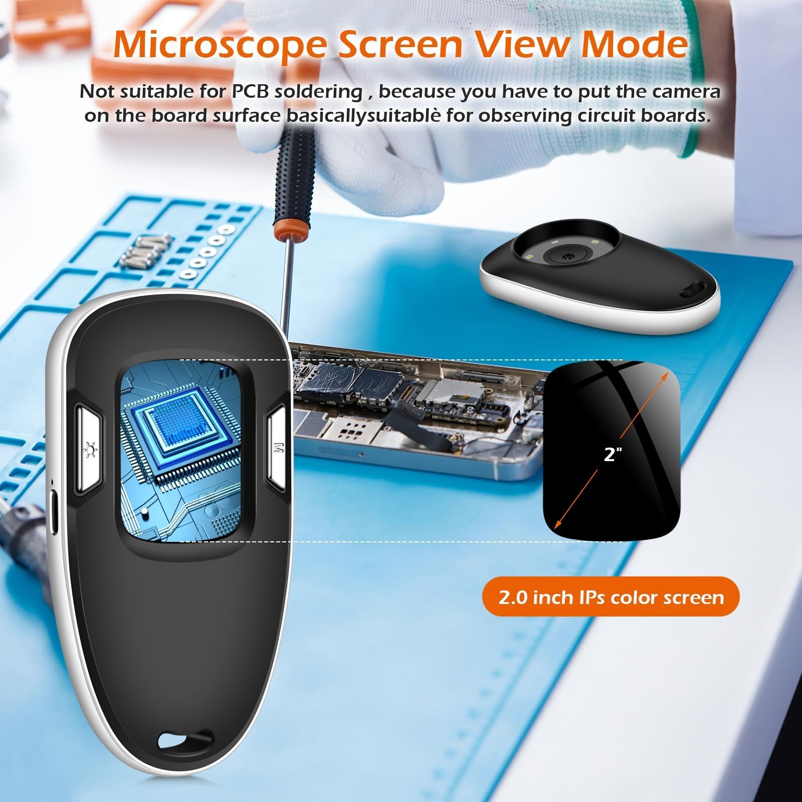 Digital Microscope Fixed Focus, 200x Mini Microscope Magnifier, Portable...