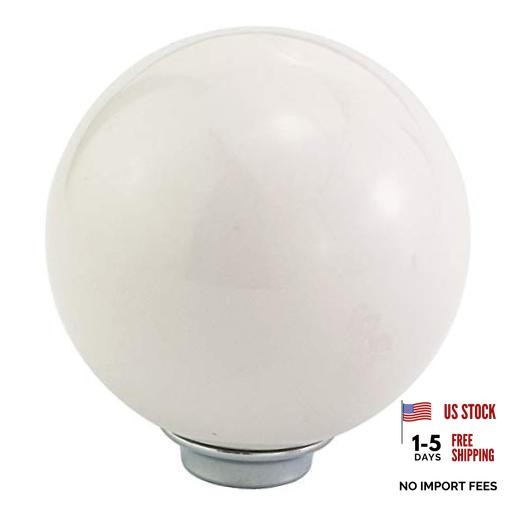White Cue Ball Style Shift Stick Knob, Billiard Shape MT Car Gear white ball