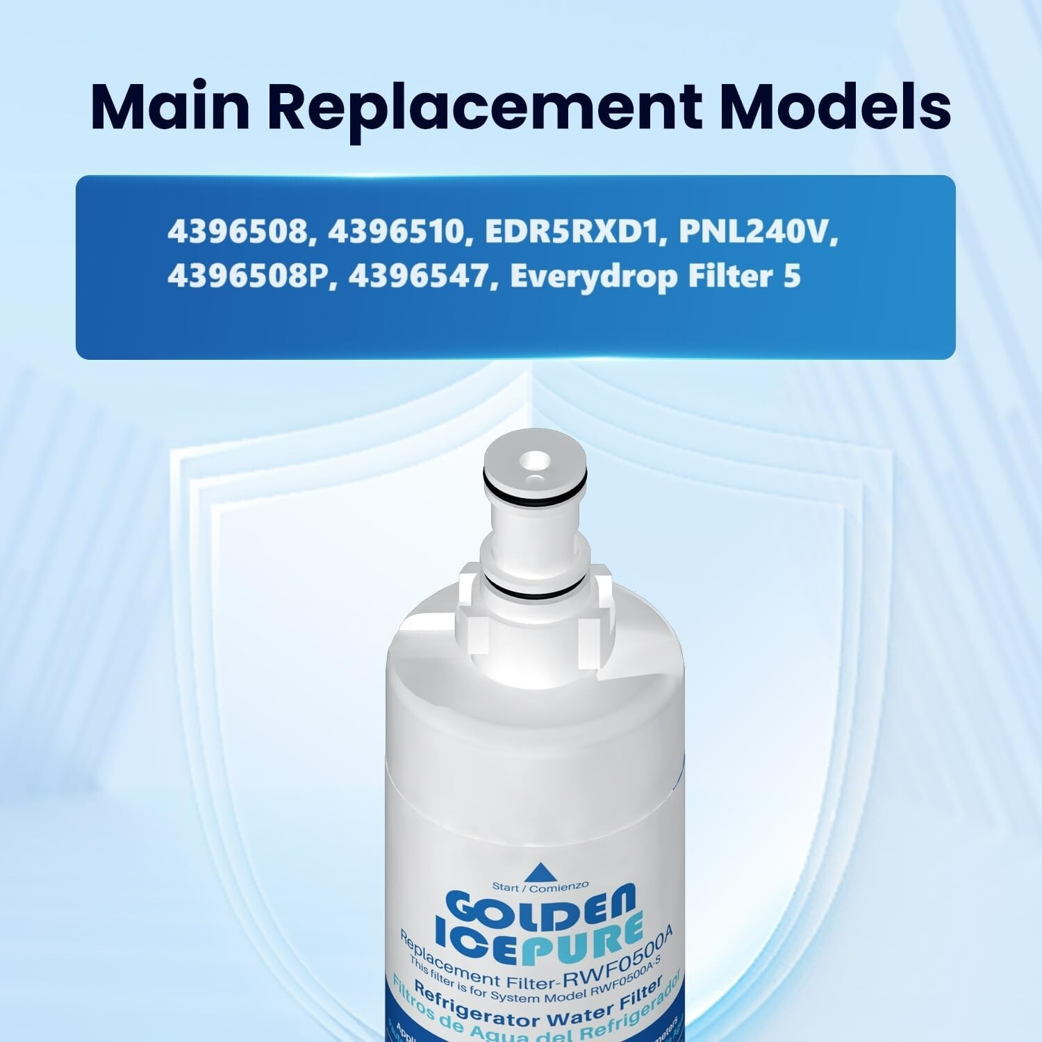 RWF0500A Refrigerator Water Filter Replacement for Filter 5, 4392857, 5PACK
