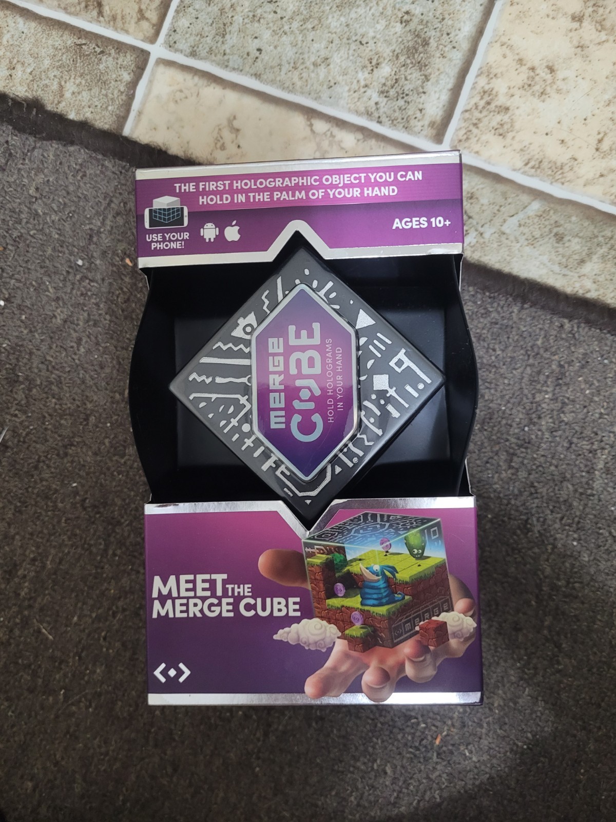 Merge Cube Holographic Toy And Learning Tool, Opened Box.