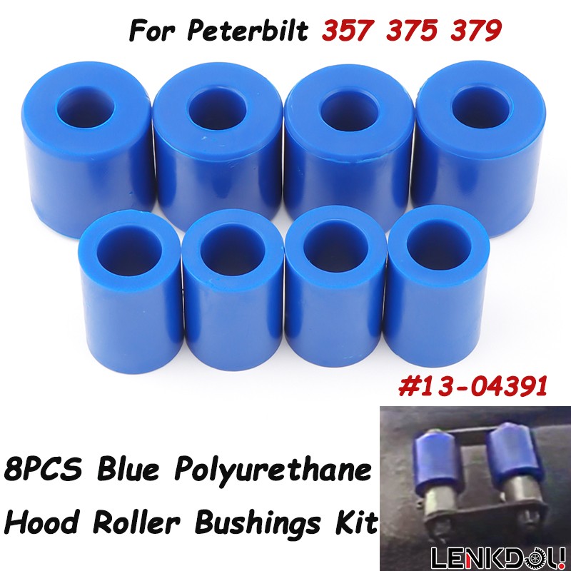 8x Blue Polyurethane Hood Roller Bushings Kit For Peterbilt 357 375 379 13-04391