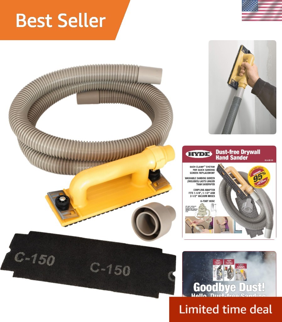 Versatile Dust-Free Hand Sander with 6' Hose: Protects Your Space Effortlessly