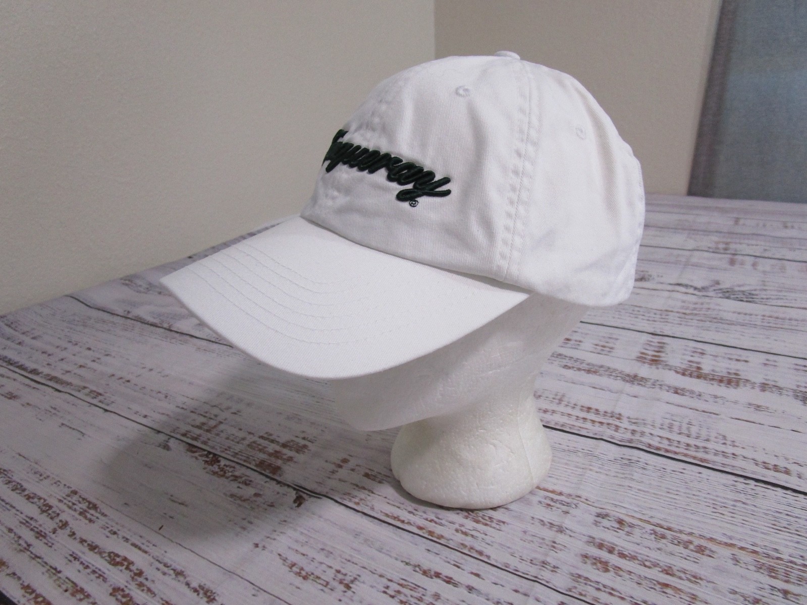 Tanqueray Gin Solid White Green Embroidered Spellout Adjustable Hat Cap One Size